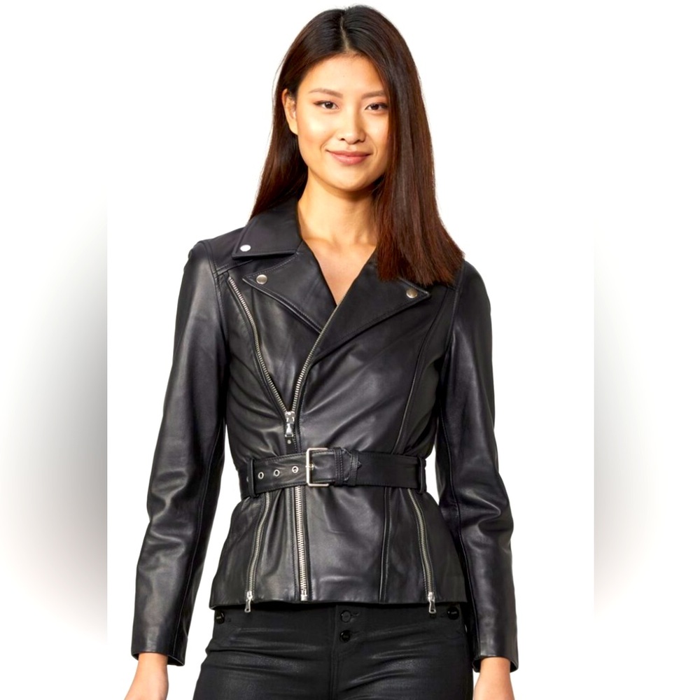 Paige DITA Black Leather Jacket- Medium